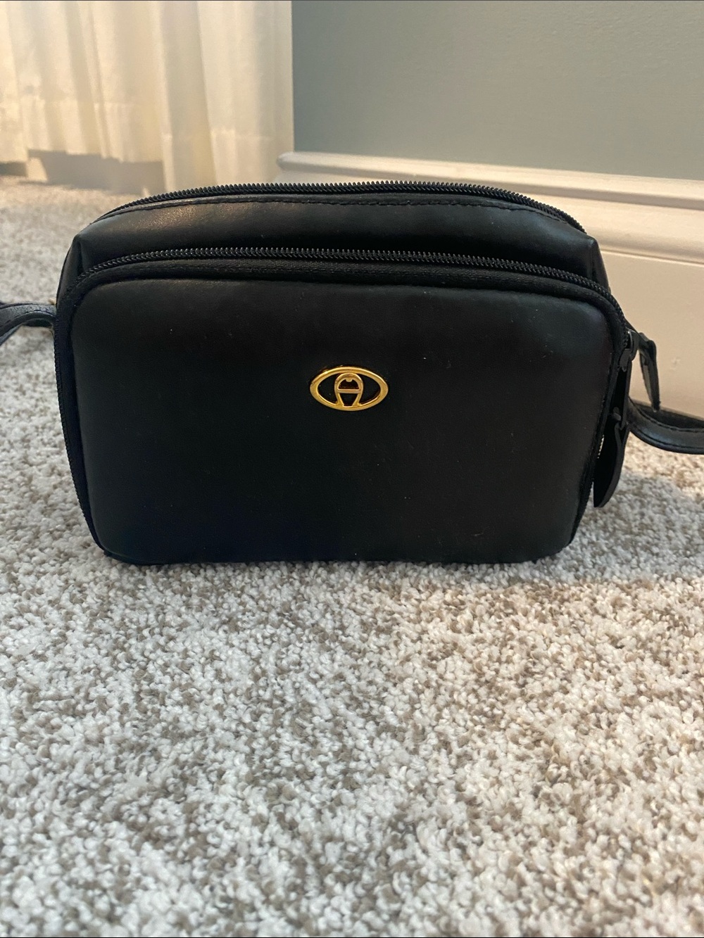 Aigner Black Compact Crossbody Bag